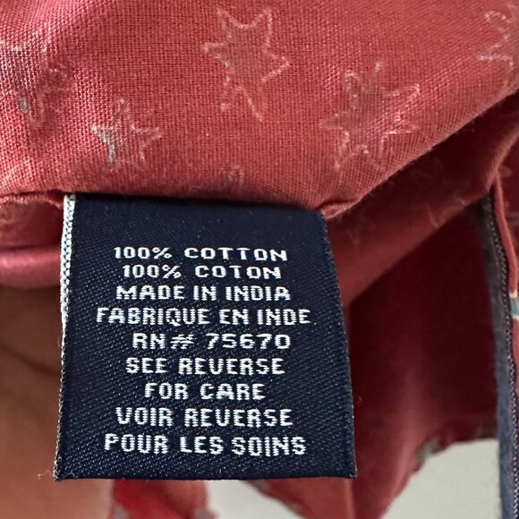 Nickel & Iron Red w/ Blue Star Pattern Large Men's Short Sleeve Shirt - Picture 4 of 10